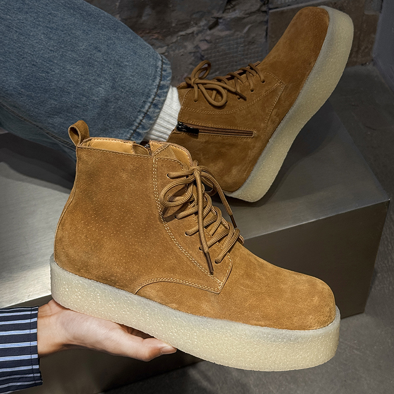 Men'S Shoes Hiking - Thick Soled Height Increasing Work Boots