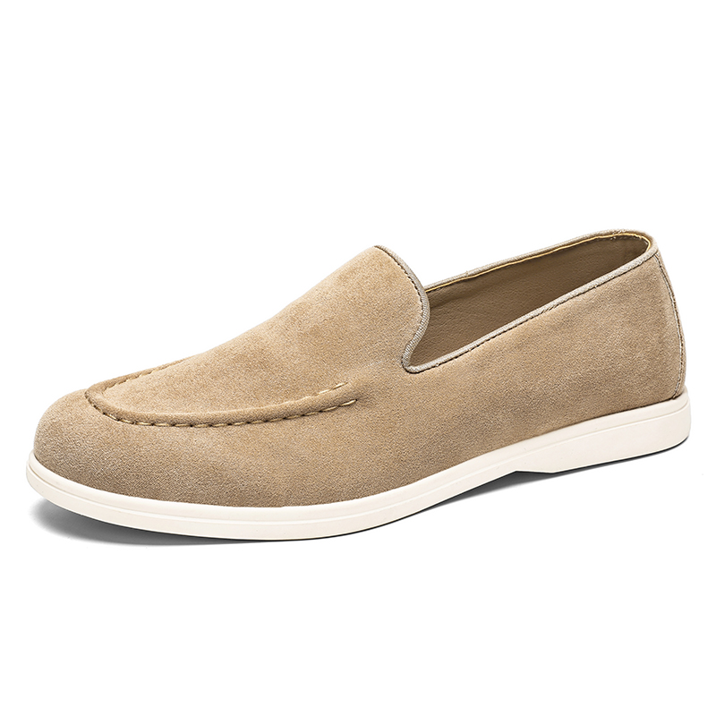 Men Shoes Loro Piana - Men's Suede Leather Slip-on Loafers British