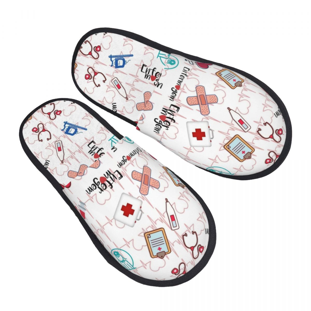 Men'S Shoes With Memory Foam - Print Heartbeat And Stethoscope Doctor Nurse