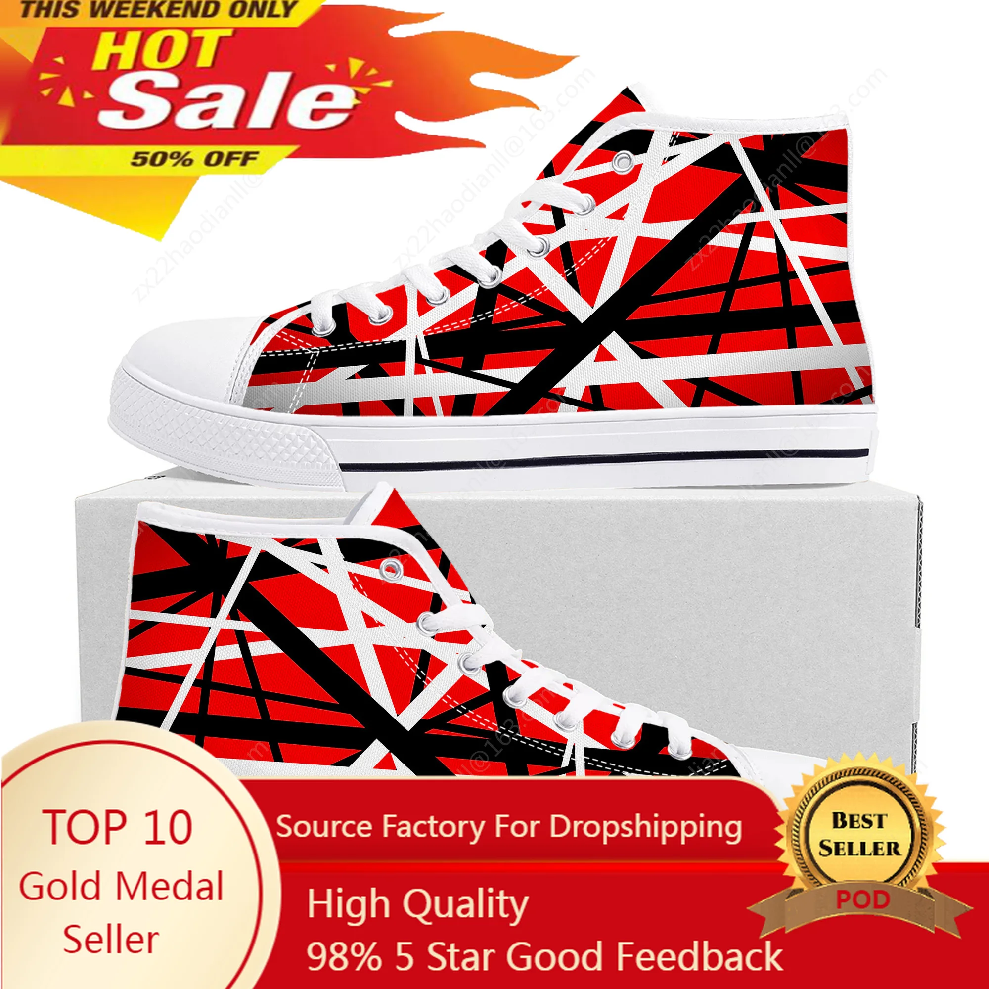 Van Evh 5150 Stripes Halen Hig - Canvas Sneaker High recension och pris