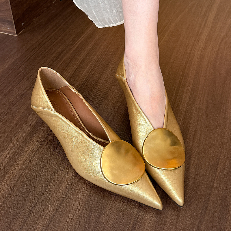 Luxury Women Metal Buckle Desi - Dress Shoe Pointed recension och pris