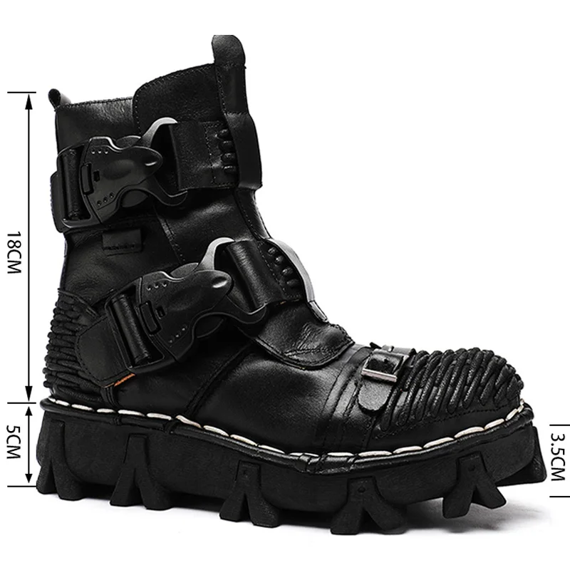 Men's Genuine Leather Motorcyc - Men Shoes Red recension och pris