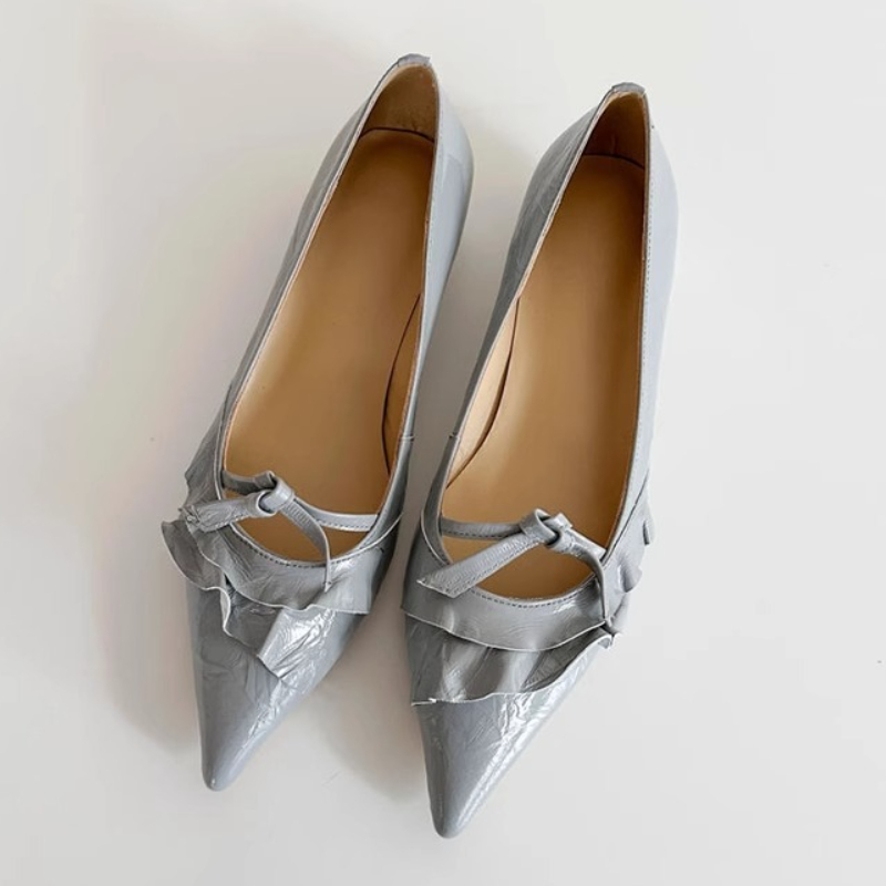 Elegant Leather Ruffles Low-he - Dress Shoe Pointed recension och pris