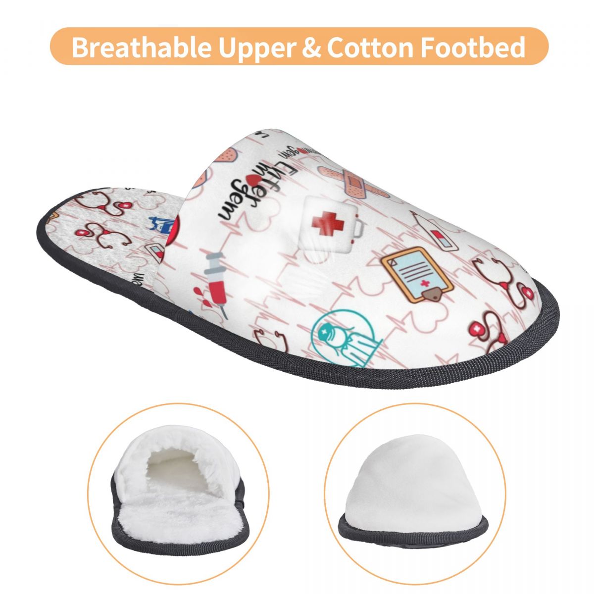 Print Heartbeat And Stethoscop - Men'S Shoes With Memory Foam recension och pris