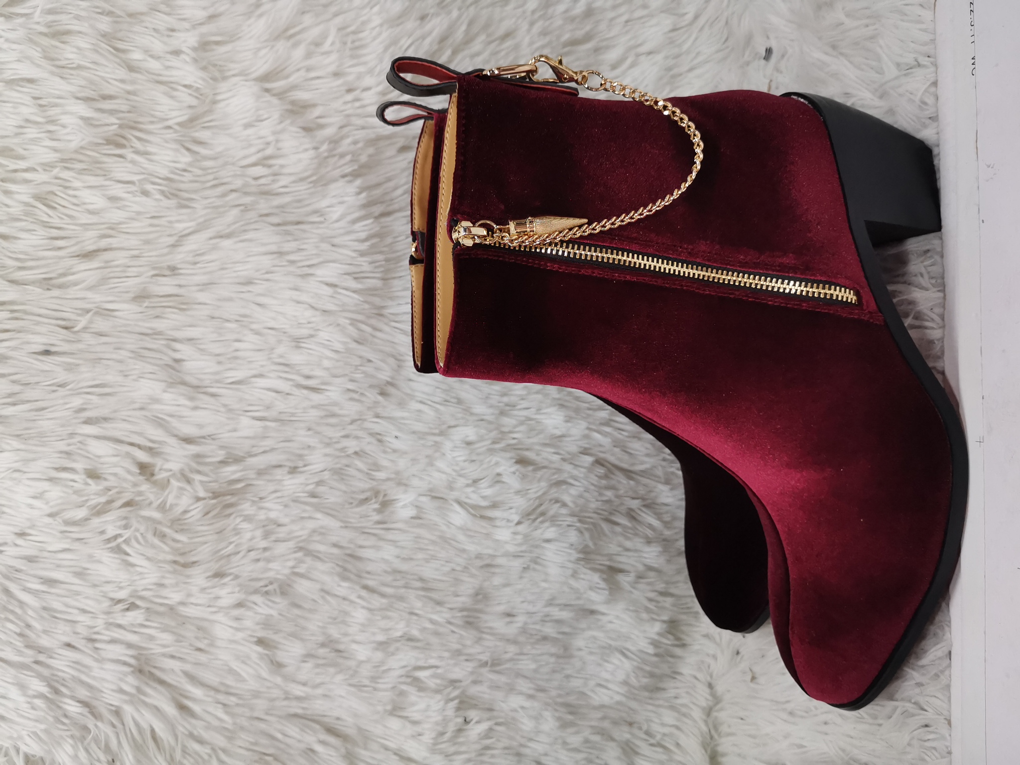 Suede Ankle Boots Gold Chain H - Men Shoes Red recension och pris