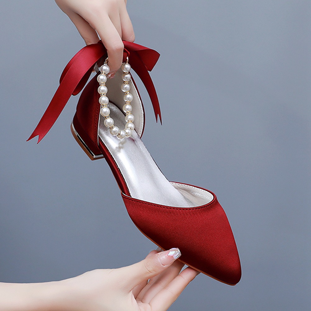Wedding Shoes Bride Flat Heel  - Dress Shoe Pointed recension och pris